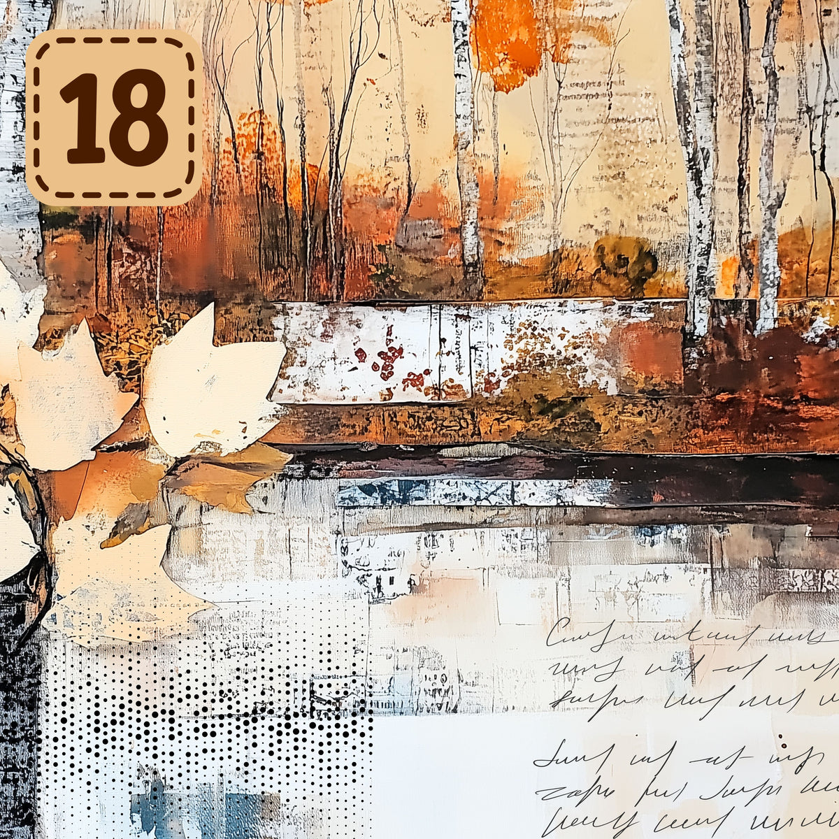 Autumn Mixed Media collection- 2 sizes vinyl sheets-18 designs available