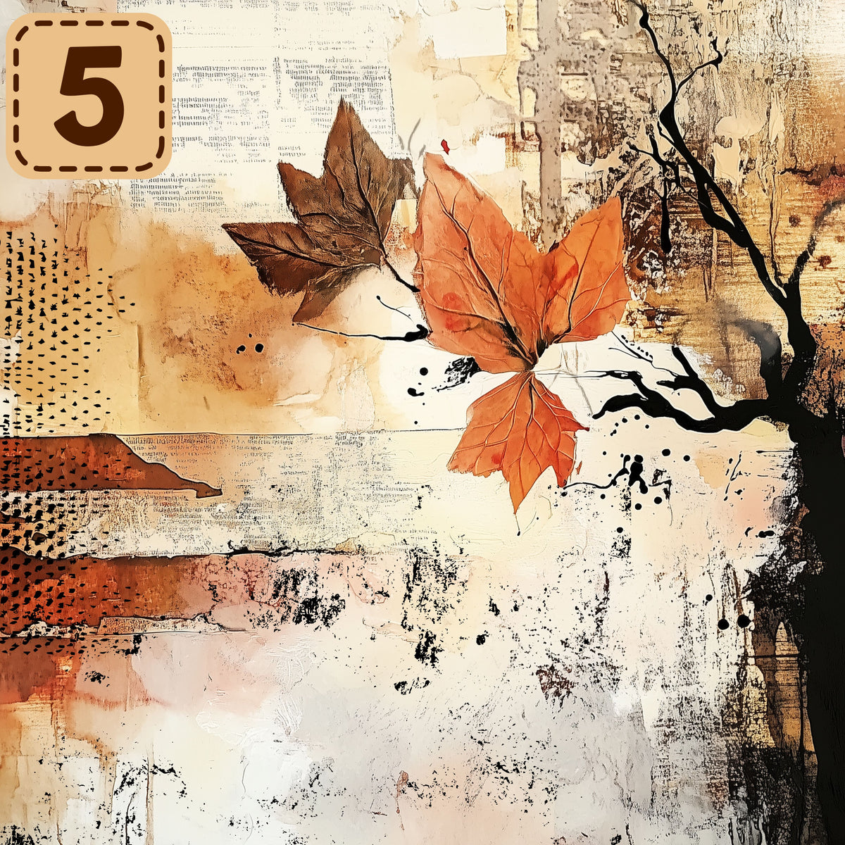 Autumn Mixed Media collection- 2 sizes vinyl sheets-18 designs available