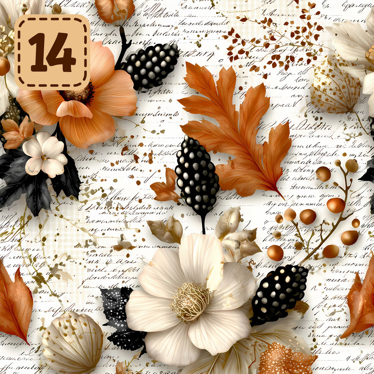 Autumn Heirloom collection- 2 sizes vinyl sheets-20 designs available