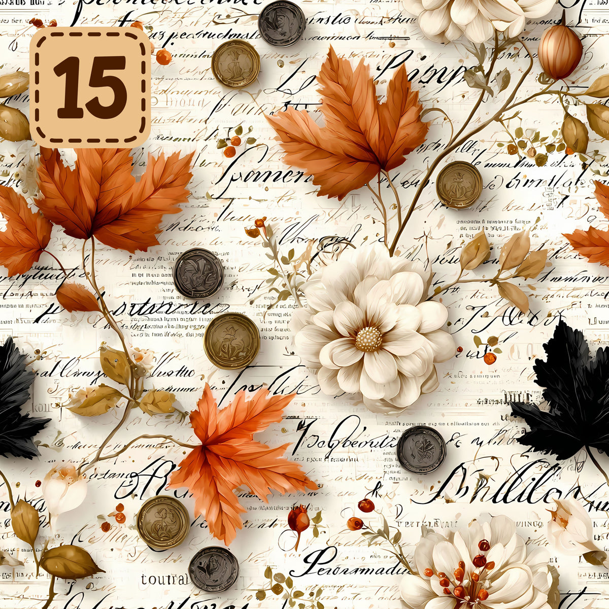 Autumn Heirloom collection- 2 sizes vinyl sheets-20 designs available