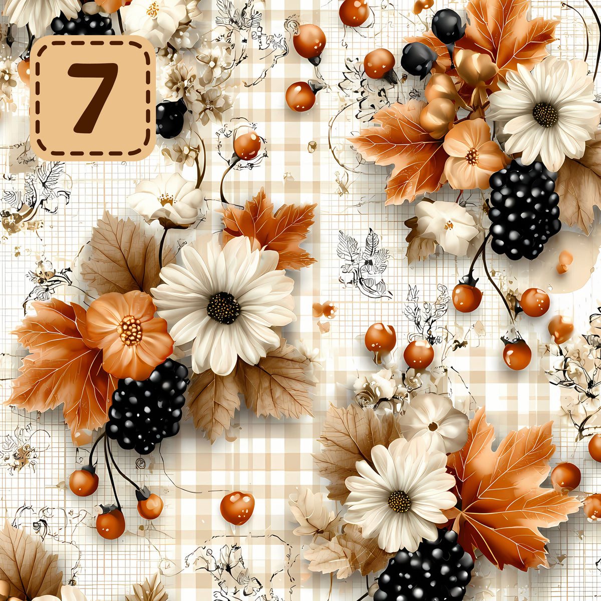 Autumn Heirloom collection- 2 sizes vinyl sheets-20 designs available