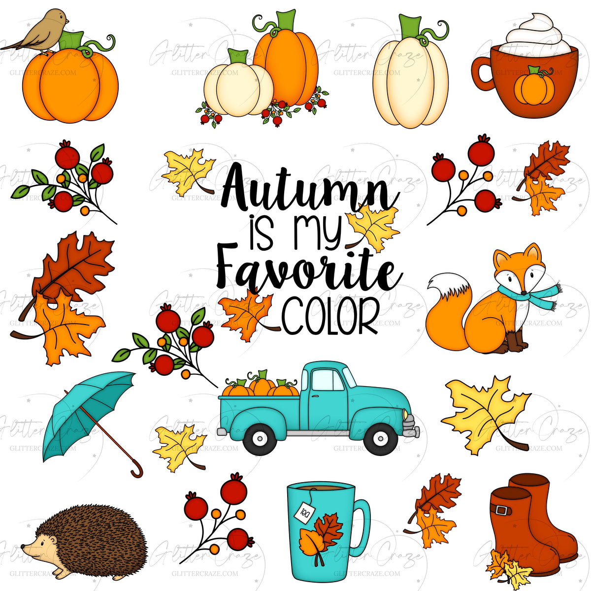 Autumn is my favorite color UV DTF Decal sheet