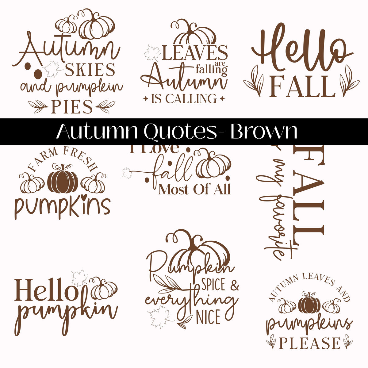 Autumn Quotes Collection UV DTF Decal Sheets- 5 Colors