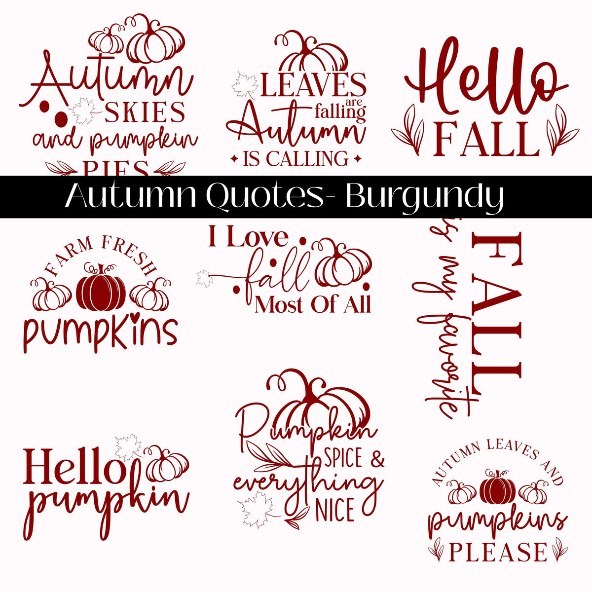 Autumn Quotes Collection UV DTF Decal Sheets- 5 Colors