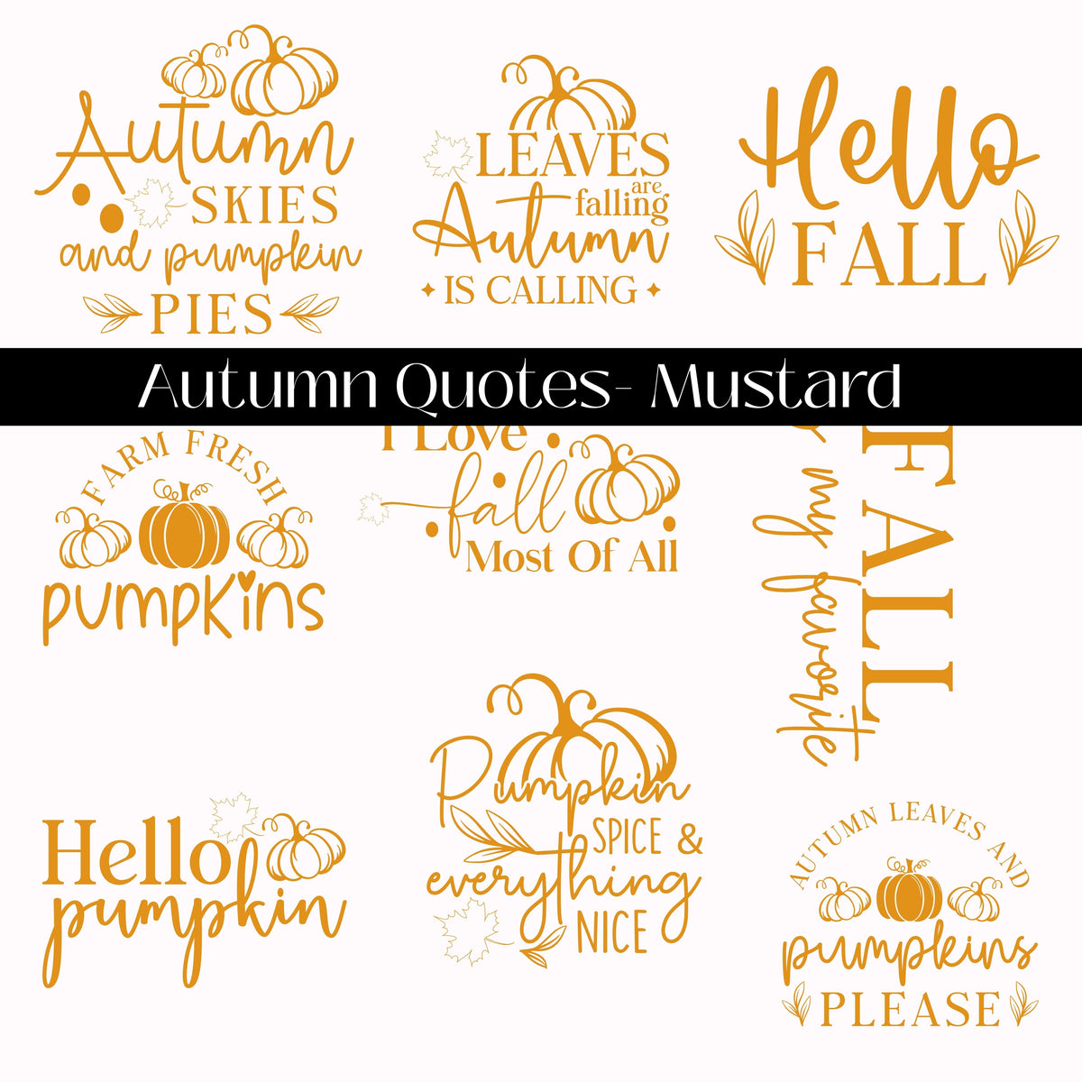 Autumn Quotes Collection UV DTF Decal Sheets- 5 Colors