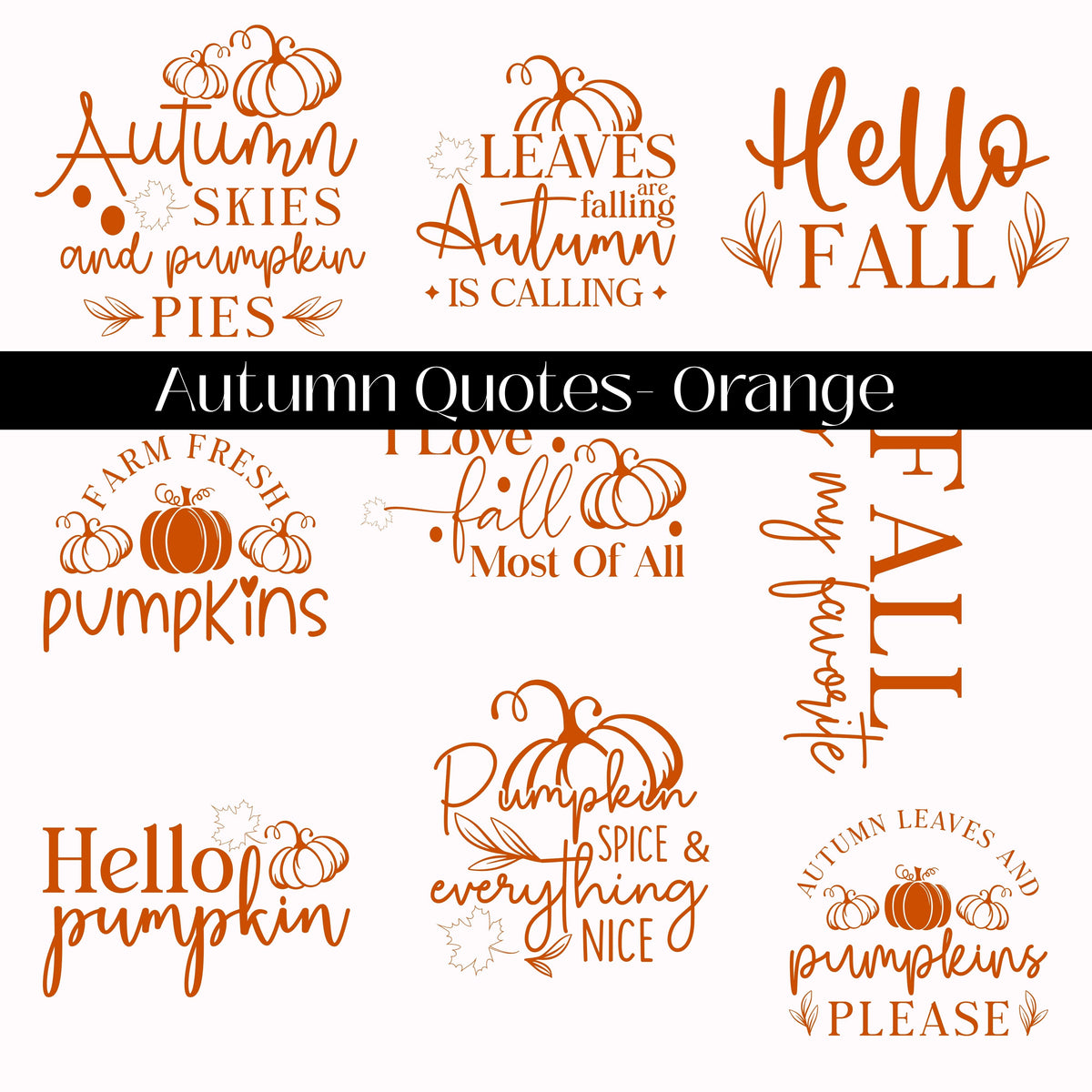Autumn Quotes Collection UV DTF Decal Sheets- 5 Colors