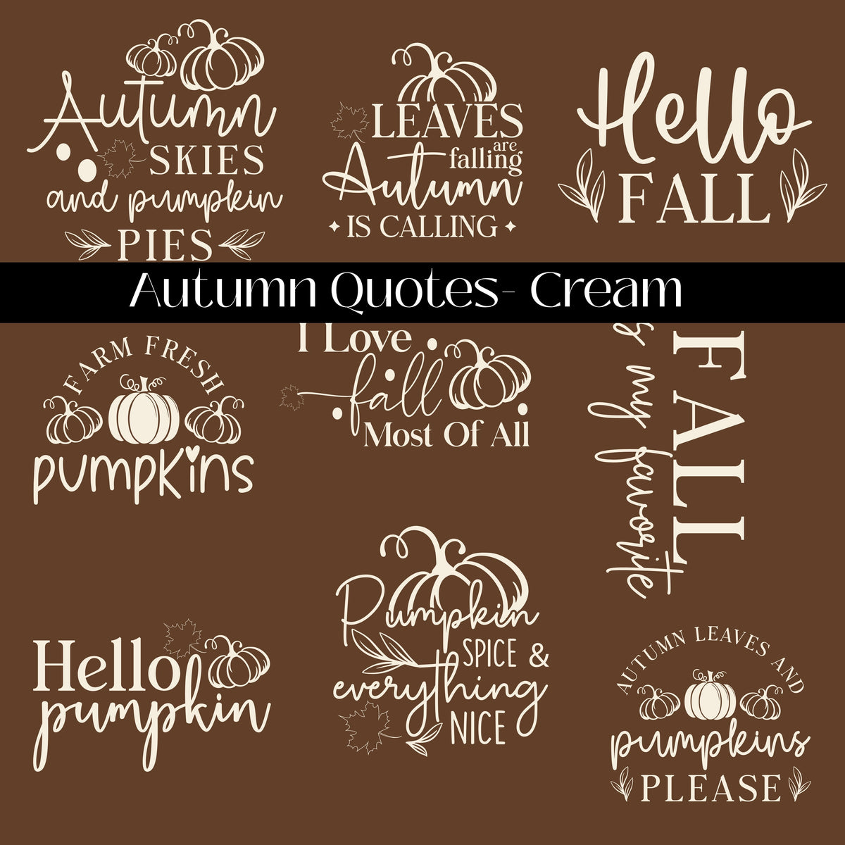 Autumn Quotes Collection UV DTF Decal Sheets- 5 Colors
