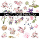 Axolotl Doodle Patchwork Set