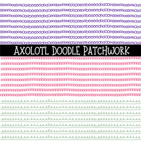 Axolotl Doodle Patchwork Set