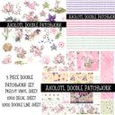 Axolotl Doodle Patchwork Set