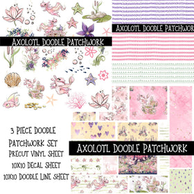 Axolotl Doodle Patchwork Set