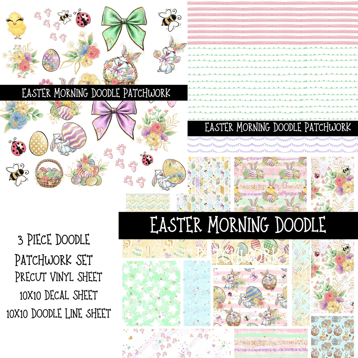 Easter Morning Doodle Patchwork Set