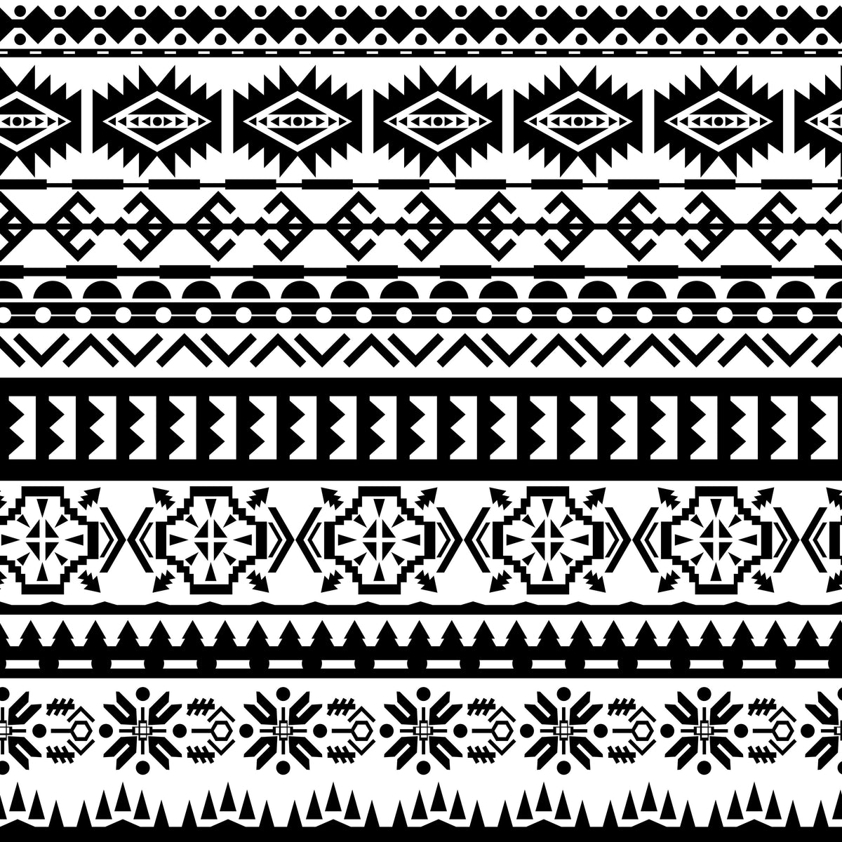 Aztec Borders Black UV DTF Decal sheet