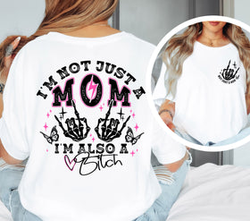 Not just a mom black DTF Transfers 2pc set