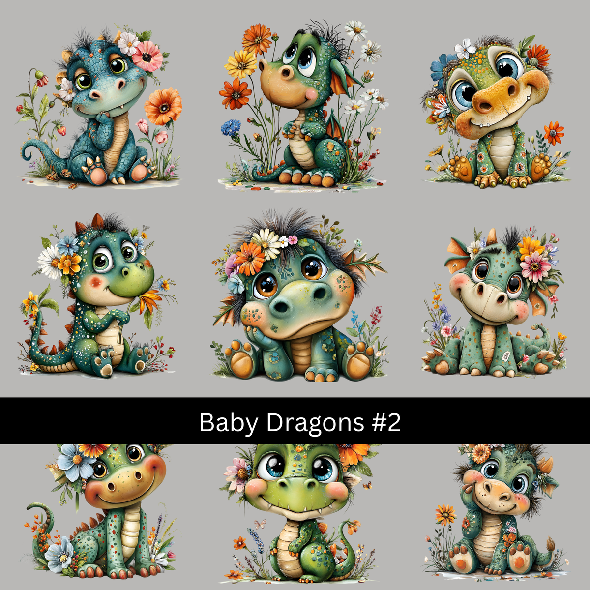 Baby Dragons UV DTF Decal sheets