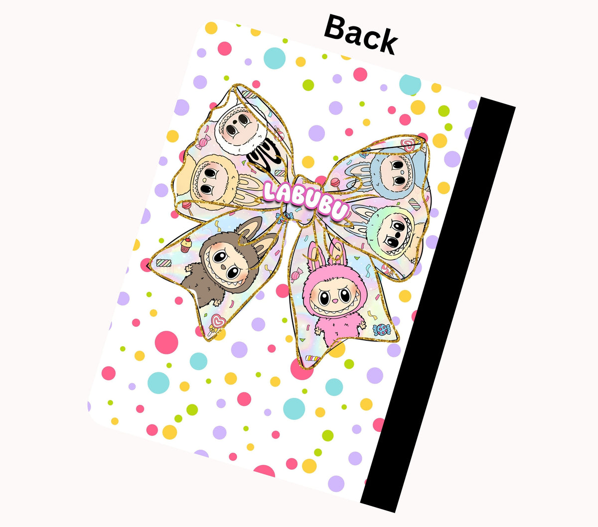 Labubu floral vinyl composition notebook wrap