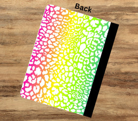 Dance Mode Leopard Neon vinyl composition notebook wrap