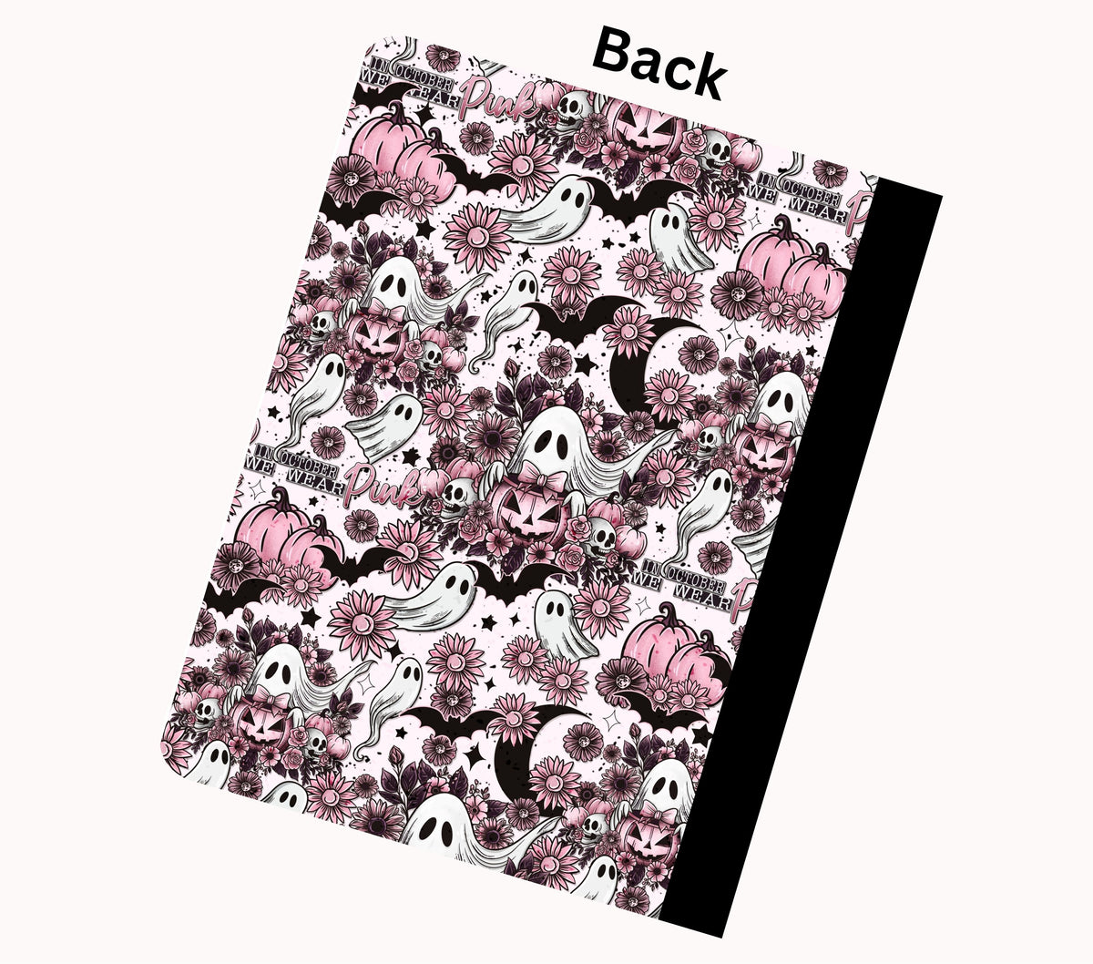 In October we wear pink vinyl composition notebook wrap