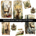 Backwoods Buck Torn Pages UV DTF Decal sheets