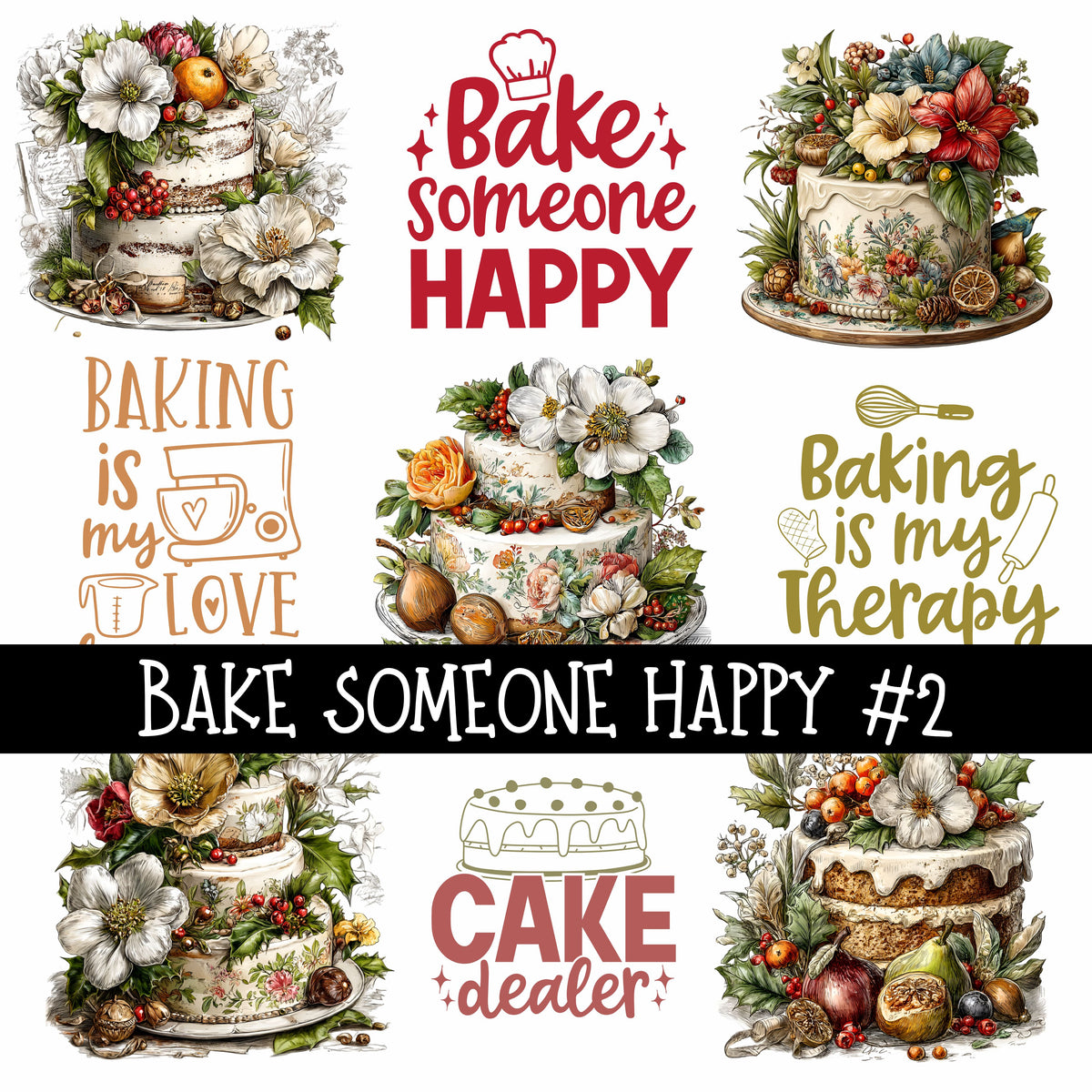 Bake someone happy Collection UV Decal sheets 2 to choose from