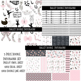 Ballet UV DTF Doodle Patchwork Set