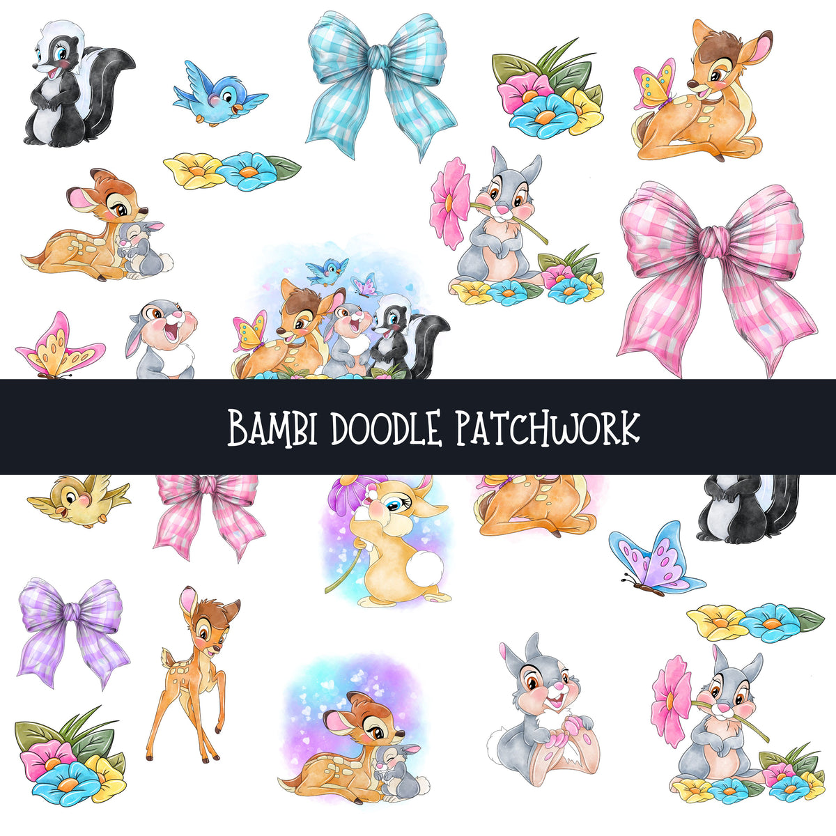 Bambi Doodle Patchwork Set
