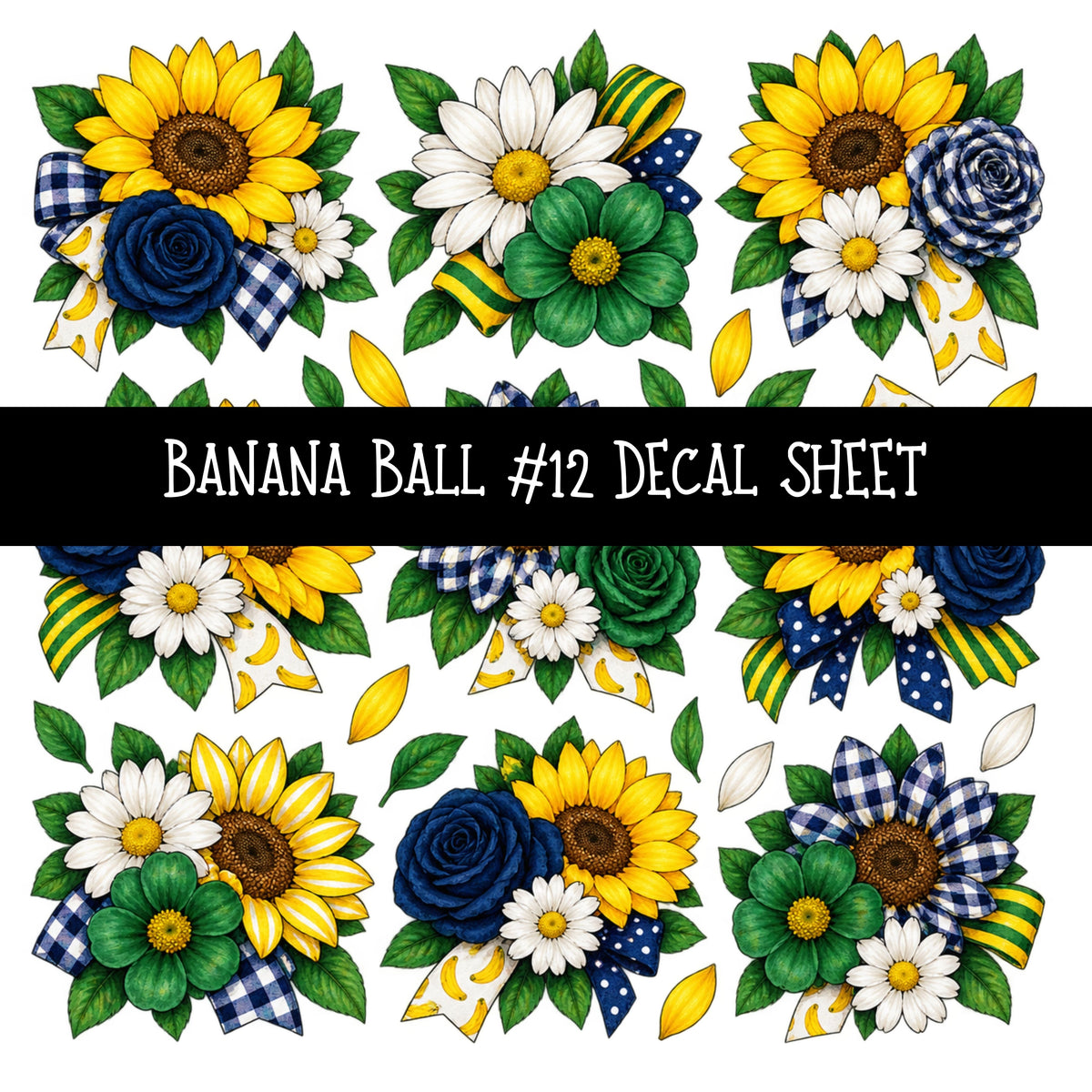 Banana Ball UV DTF Decal sheets 13 Designs available