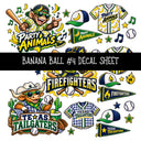 Banana Ball UV DTF Decal sheets 13 Designs available