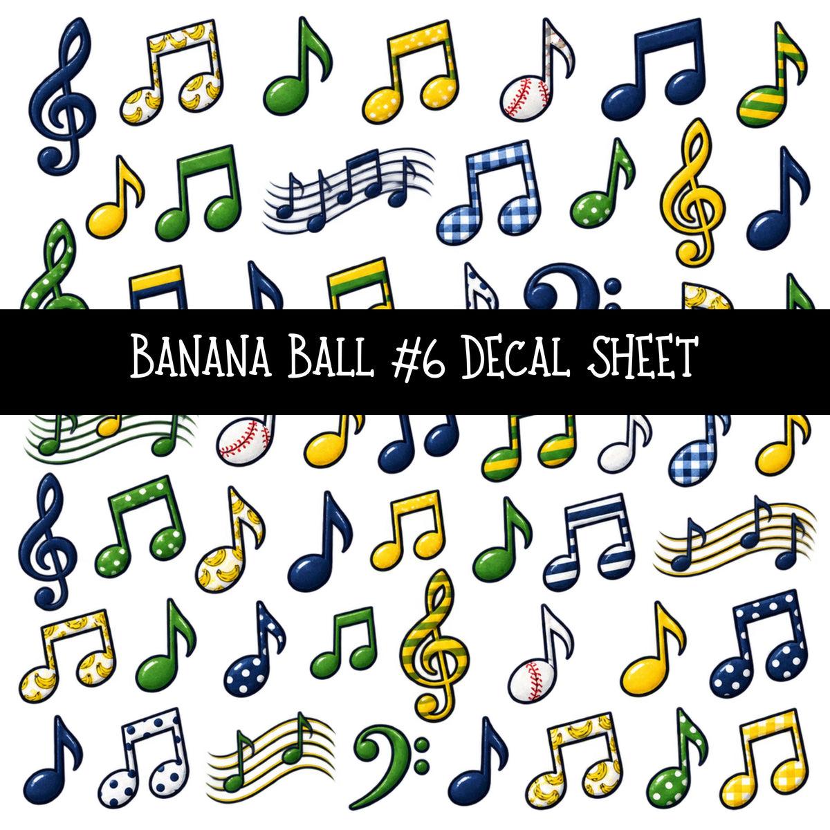 Banana Ball UV DTF Decal sheets 13 Designs available