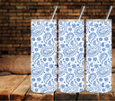 Bandana Overlay Blue UV DTF tumbler wraps 20oz