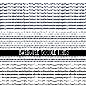 Barbwire Doodle lines UV DTF- Black