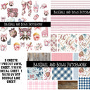Baseball and Bows Doodle Patchwork Set