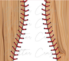 Baseball Woodgrain vinyl wrap for 20oz straight