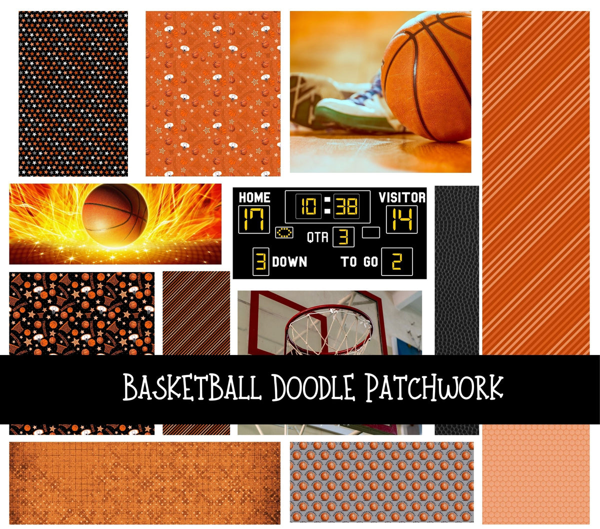 Patchwork Sport BasketBall Doodle Patchwork Set – Kraft Craze