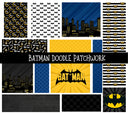 Batman UV DTF Doodle Patchwork Set