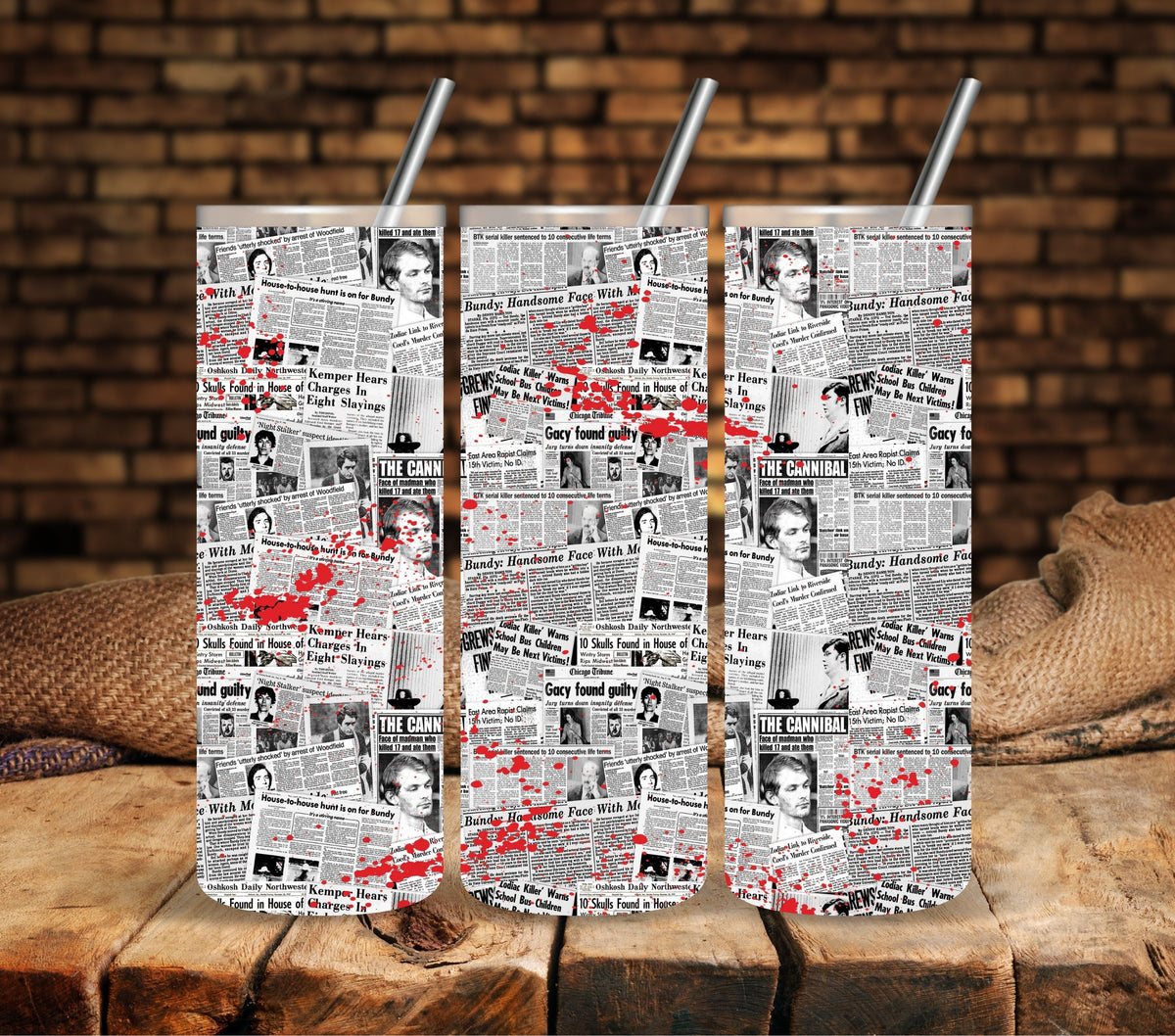 Serial Killer vinyl tumbler wraps