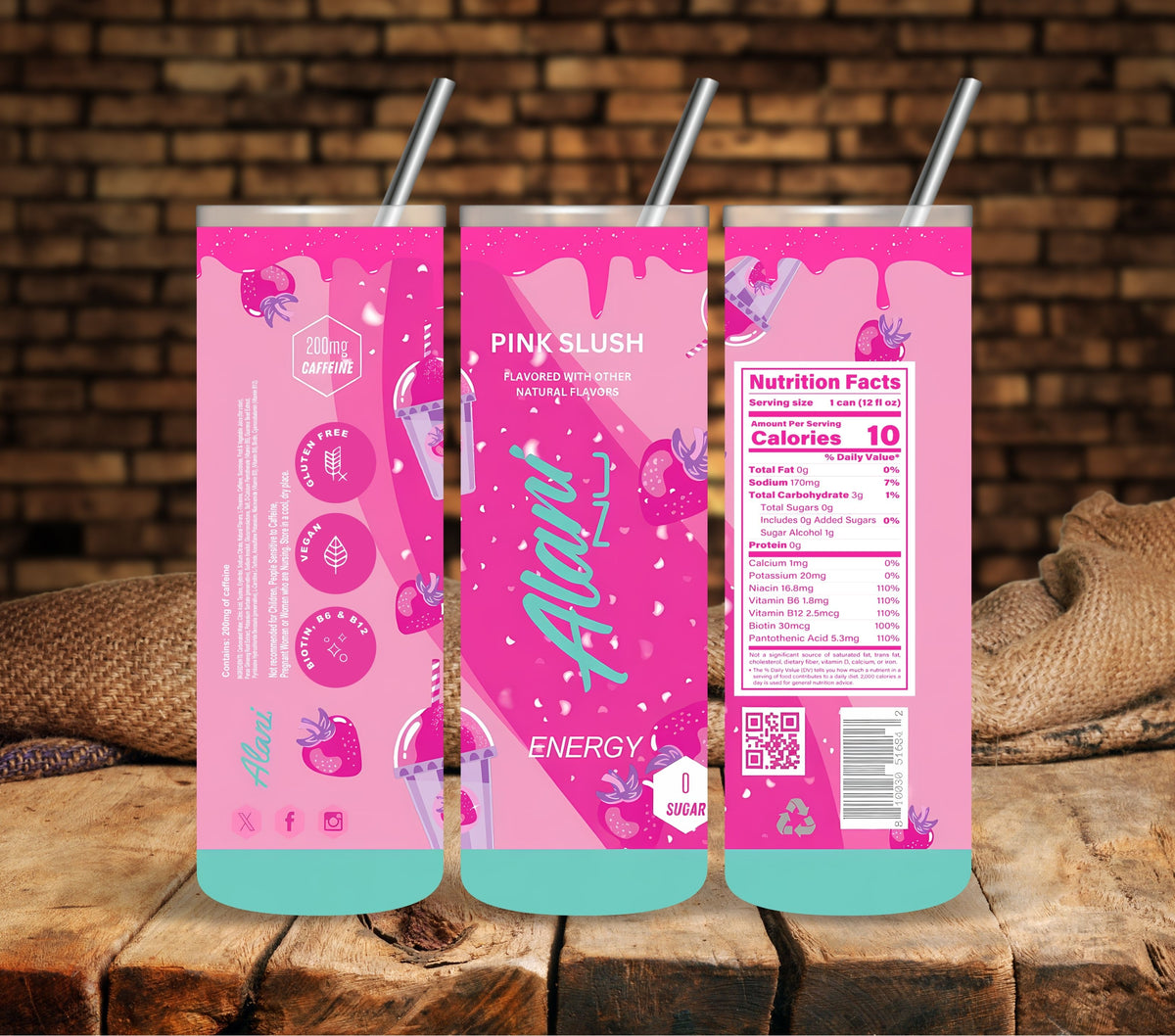 Pink Slush vinyl tumbler wraps