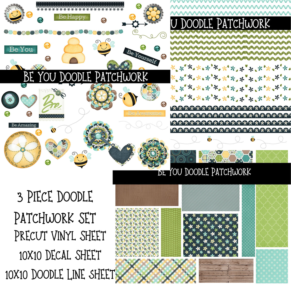 Be You Doodle Patchwork Set