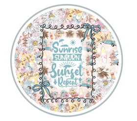 Sunrise, Sunburn, Sunset repeat Tumbler Butt UV DTF Decals 5 Sizes