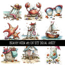 Beachy Keen UV DTF Decal sheets 2 Design Options
