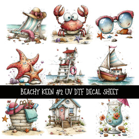 Beachy Keen UV DTF Decal sheets 2 Design Options