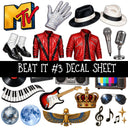 Beat it UV DTF Decal sheets 7 Designs available