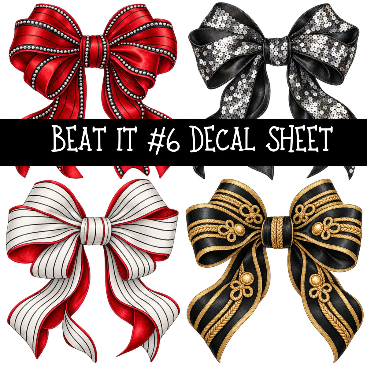 Beat it UV DTF Decal sheets 7 Designs available