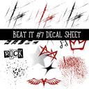 Beat it UV DTF Decal sheets 7 Designs available