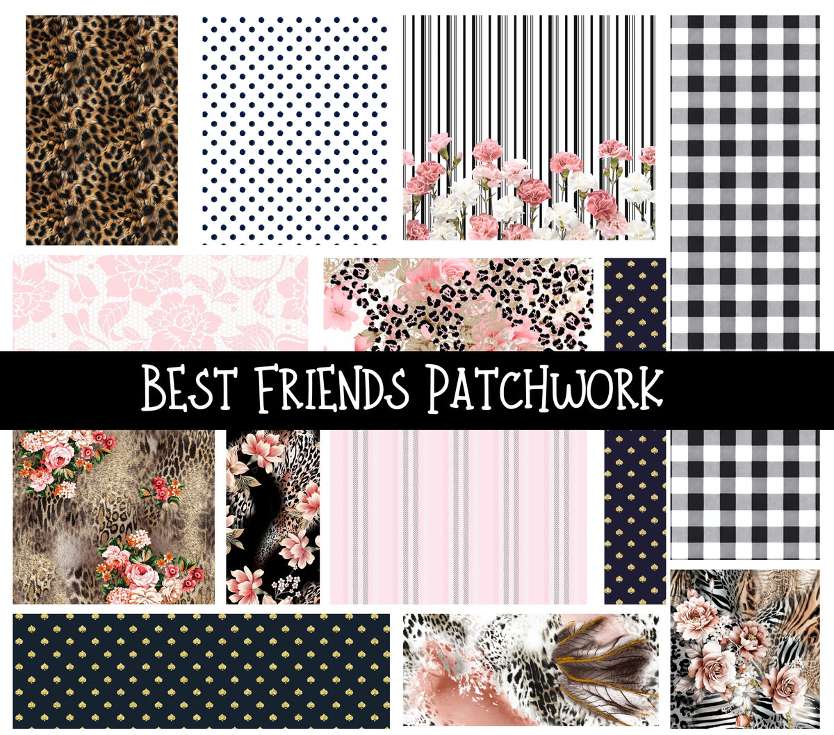 Best Friends Leopard Doodle Patchwork Set