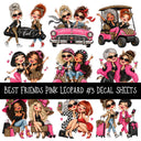 Best Friends Pink Leaoprd UV DTF Decal sheets 9 Designs available