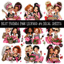 Best Friends Pink Leaoprd UV DTF Decal sheets 9 Designs available