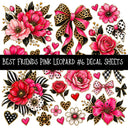 Best Friends Pink Leaoprd UV DTF Decal sheets 9 Designs available