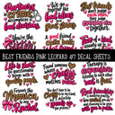 Best Friends Pink Leaoprd UV DTF Decal sheets 9 Designs available