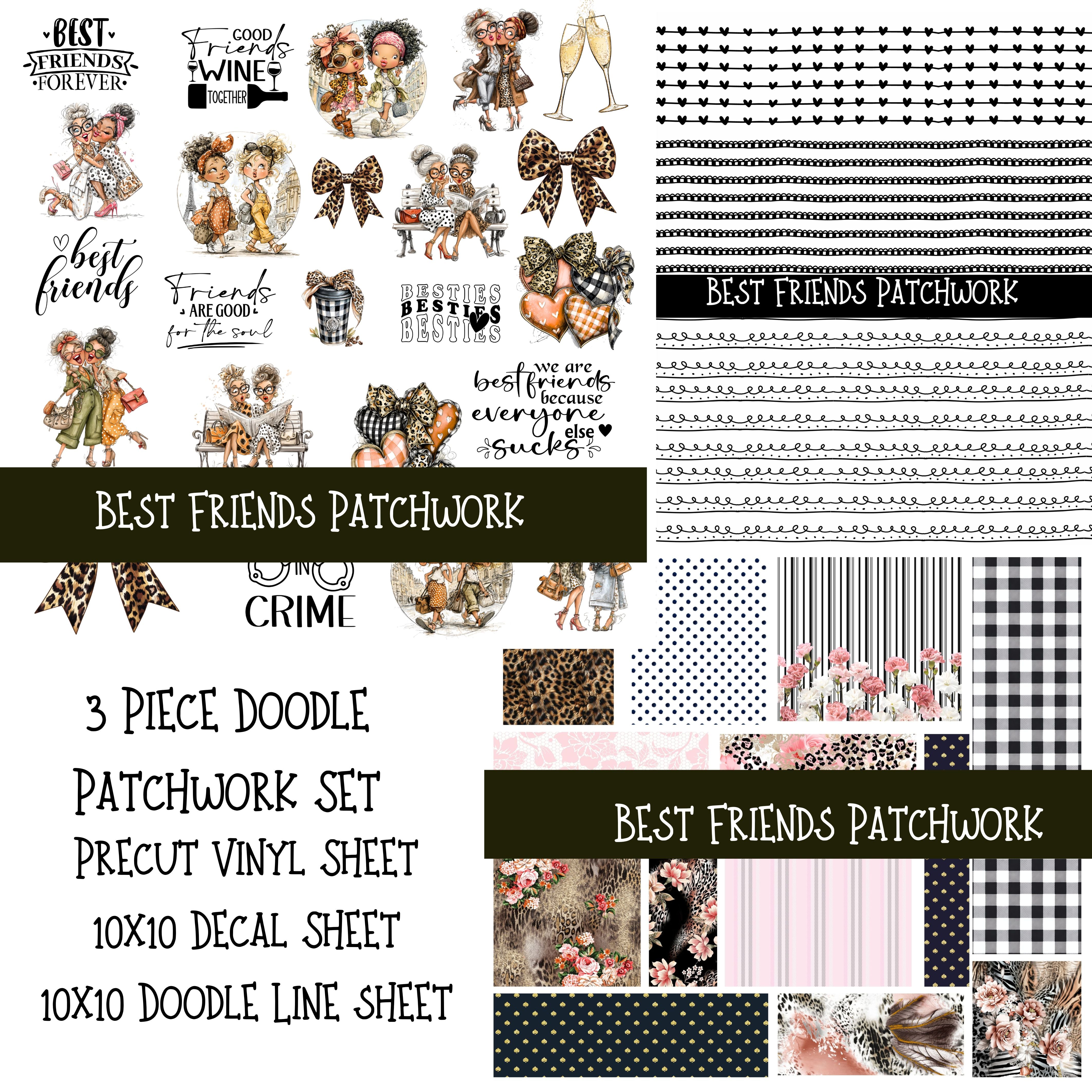 Best Friends Leopard Doodle Patchwork Set – Kraft Craze
